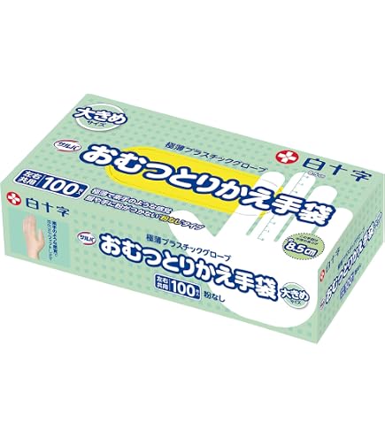 Amazon.co.jp: リブドゥ リフレ プラスチック手袋 粉なし Mサイズ 100
